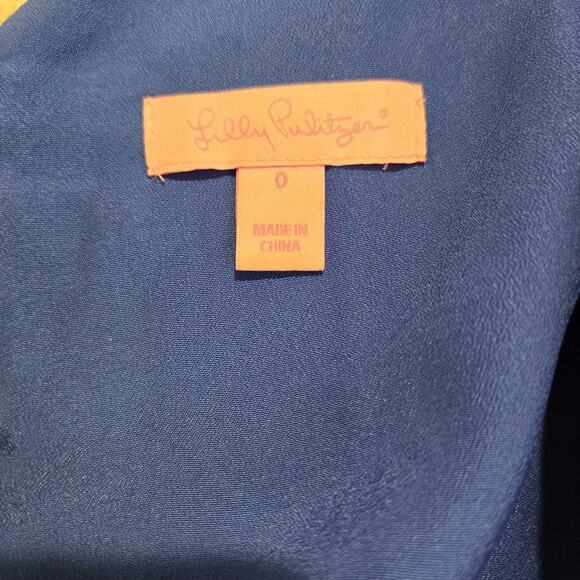 Lilly Pulitzer Macon Whitaker Lace Dress 3/4 Sleeve Navy Blue Size 0 - Picture 9 of 10